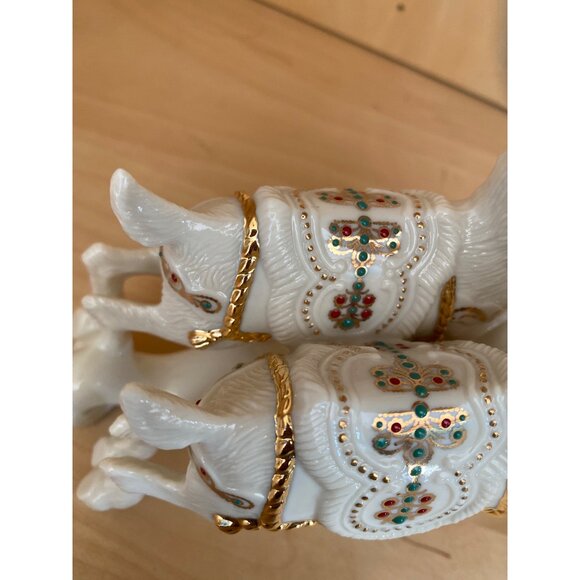 Lenox Dash Away All Reindeer – Dasher & Dancer – 24K Gold Porcelain MINT - Picture 7 of 9